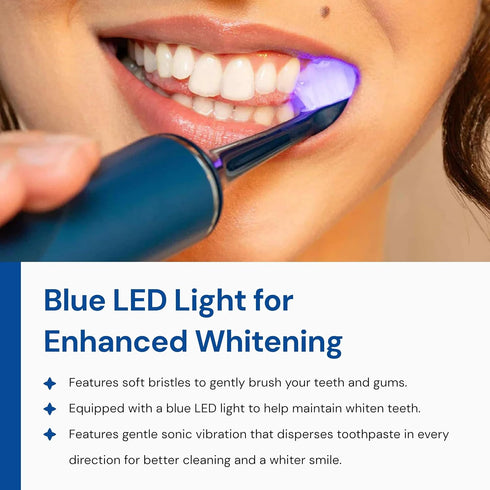 SNOW Toothbrush Refillable Heads, Electric Replacement Heads with Soft Bristles, Blue LED Light