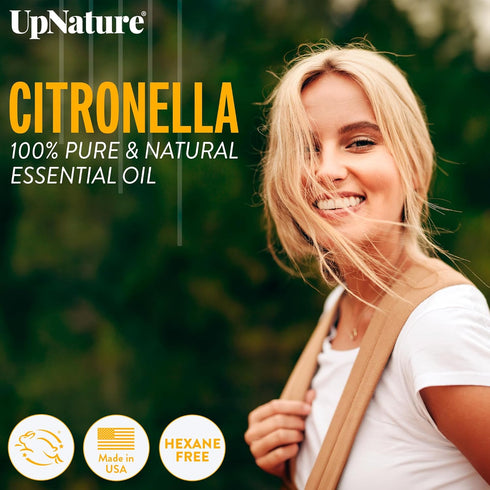UpNature Citronella Oil Roll On - 100% Natural Essential Oil for Skin - Camping Essentials