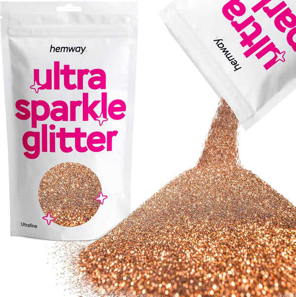 Hemway Premium Ultra Sparkle Glitter Multi Purpose Metallic Flake for Arts Crafts Nails - Bronze Brown - 100g / 3.5oz
