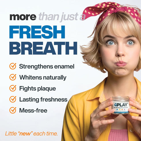 SELFWISE 4 Travel Size Mouthwash Tablets with Nano-Hydroxyapatite, Alcohol & Fluoride Free Natural Oral Care, Whitening