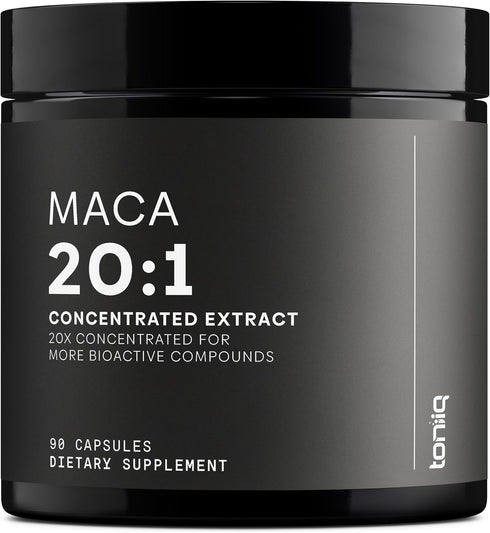 Toniiq Maca Root - Ultra High Potency 20:1 Extract - Black, Red and