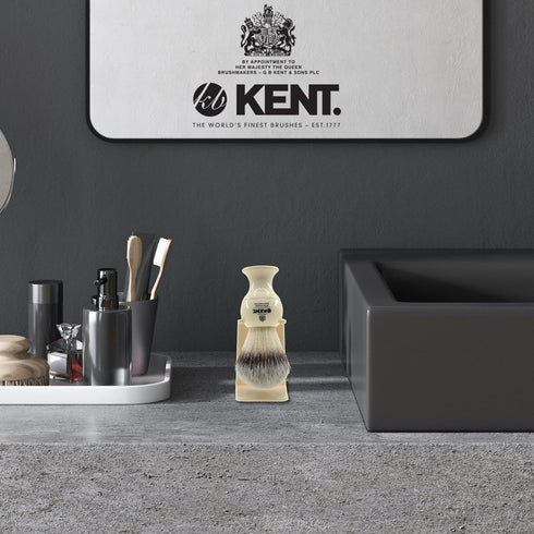 Kent VSB6 1.5" Water Resistant Mock Ivory Shaving Brush Stand for BK2 and BK4
