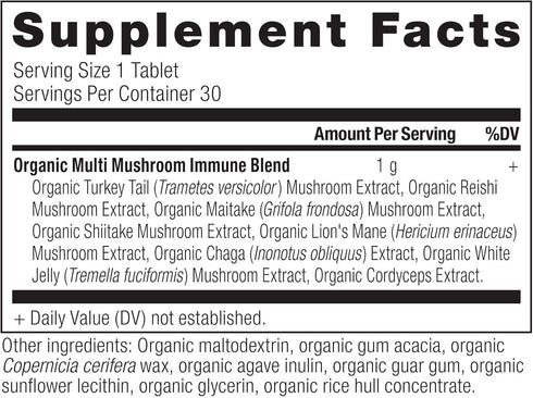 Ancient Nutrition Organic Multi Mushroom Supplement - Immune Support Tablet, Gluten Free, 30 Count