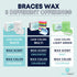 Braces Wax, 50 Orthodontic Strips & Cases (Mint) - 10 Pack, Premium Food Grade Wax for Aligners