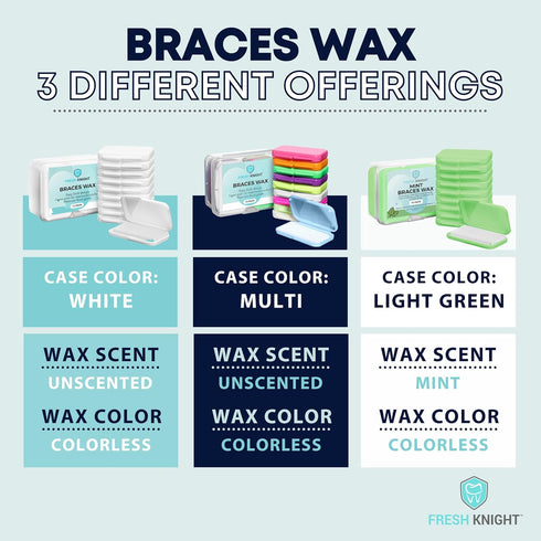 10 Pack Braces Wax White - Unscented & Flavorless Dental Wax for Braces & Aligners, 50 Premium Orthodontic Strips