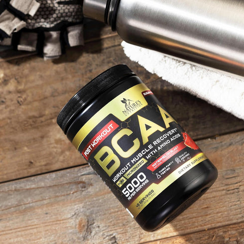 BCAA Powder - 4g BCAAs 2:1:1, 1g Glutamine, B6 - Pre Workout Drink for Energy Boost & Muscle Recovery, Watermelon