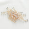 SWEETV Flower Bride Wedding Hair Comb - Pearl Bridal Hair Accessories, Crystal Jewelry Leaf Gold Headpiece