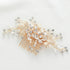 SWEETV Flower Bride Wedding Hair Comb - Pearl Bridal Hair Accessories, Crystal Jewelry Leaf Gold Headpiece
