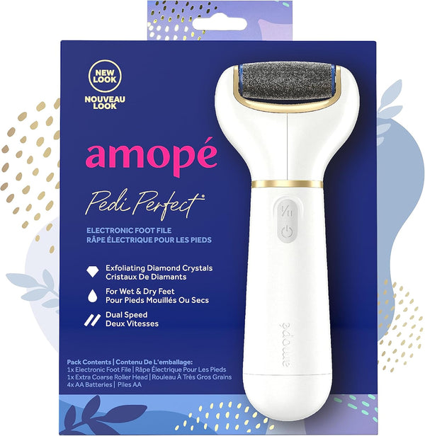 Amopé Pedi Perfect Electric Callus Remover Foot File with Diamond Crystals, Pedicure Tool for Feet, 1 Count