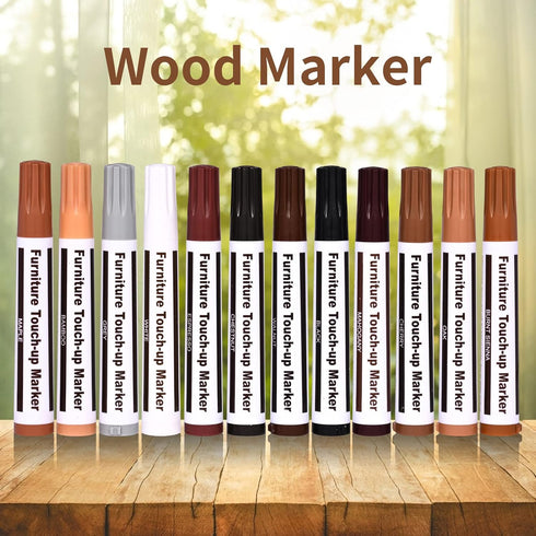 Furniture Repair Kit Wood Markers, Markers and Wax Sticks for Stains, Scratches, Touch Ups, and Cover Ups