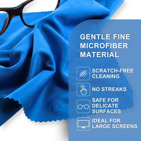 Eco-Fused Microfiber Cleaning Cloth - 12x12 Inch Microfiber Cloth - Pack of 20 Large Cleaning Cloths - Microfiber Cleaning Cloth for Electronics and Monitors by Eco-Fused