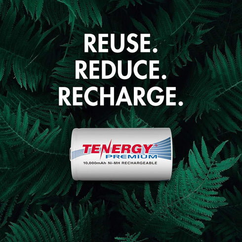 Tenergy 4 10000mAh Combo: pcs Premium D Size Rechargeable Batteries High Capacity NiMH - UL Certified
