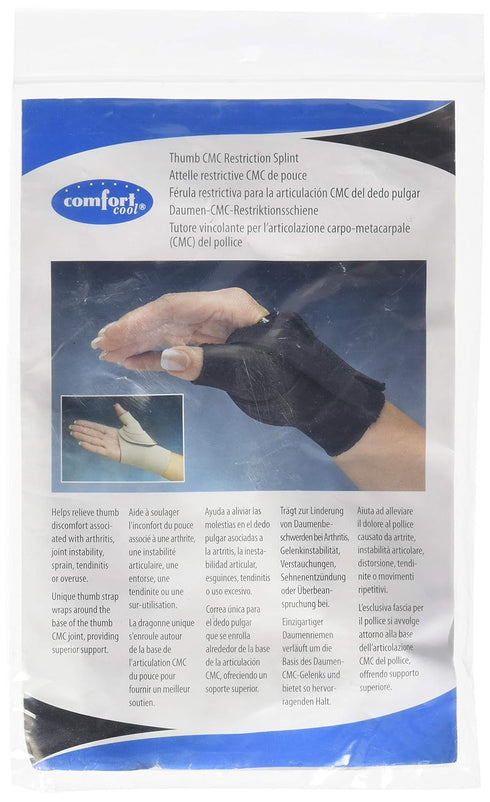 Comfort Cool 32940 Thumb CMC Restriction Splint, Provides Direct Support, Left Hand, X-Large