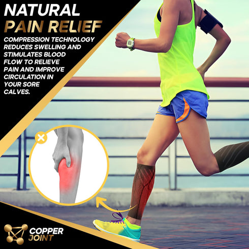 Calf Compression Sleeve - Leg Compression Sleeves for Shin Splints & Varicose Veins, 20-30mmHg - XL for Women & Men