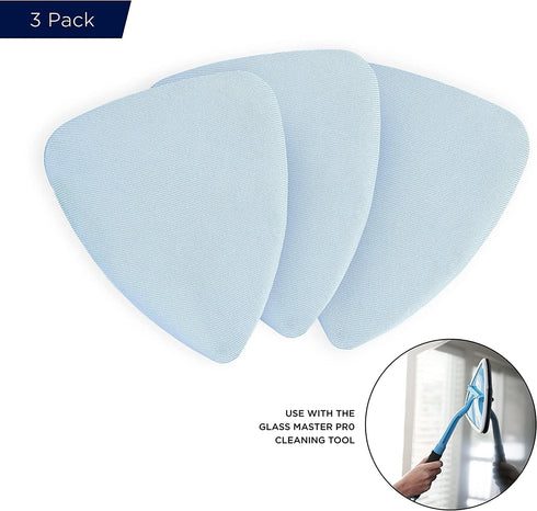 WASHEASY Pack 3 (3 Pack) of Streak Free Non Woven Microfiber Replacement Bonnets - Glass Cleaning for Multiple Cleaning