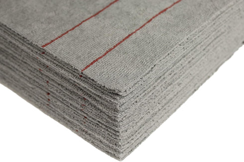 Microfiber Towel, Silver with Red Stripes, 16 by 16 Inches, Pack of 12