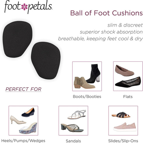 Foot Petals Ball of Foot Cushions, Metatarsal Pad for Women's Heels, Prevent Toe Sliding, Lasting Comfort Relief