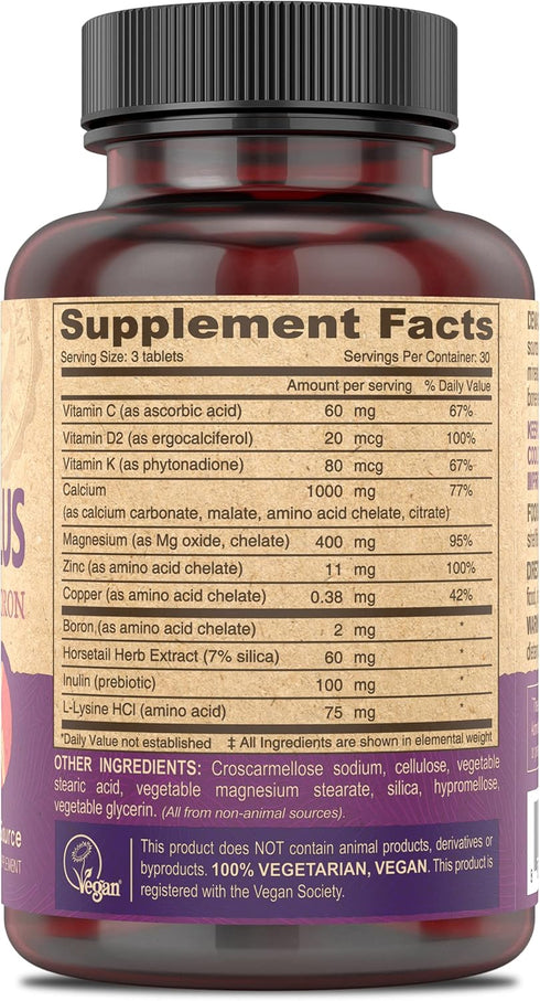 DEVA Vegan Calcium Magnesium Supplement Plus - 90 Tablets, Zinc, Vitamin C, D, K, Sugar Free & Gluten Free, 2-Pack