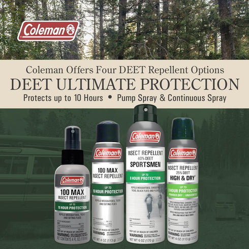 Coleman 6oz Insect Repellent Spray - 40% DEET, Protection Against Ticks, Mosquitoes, and More