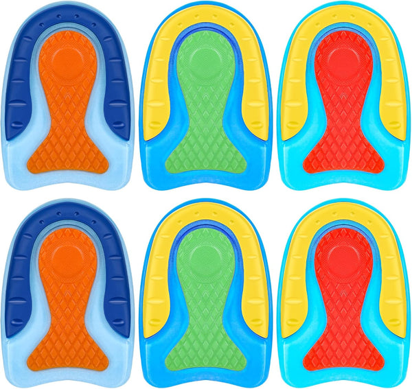 Janmercy Heel Cups for Heel Pain Relief - 3 Pairs Lightweight Shock Absorbing Heel Pads in 3 Colors (Kid's Size 3-7)
