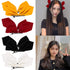 Whaline 4 Pairs Velvet Hair Bows and Barrettes in Mix Colors, 8 Non-Slip Bowknot Clips for Girls & Women