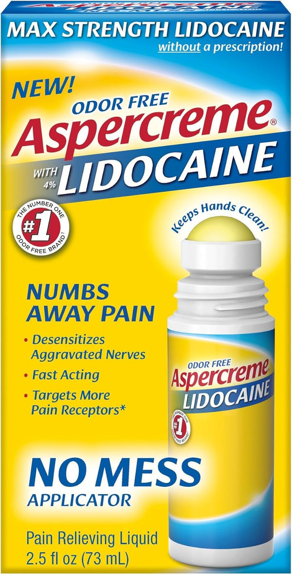 Aspercreme 4% Lidocaine No Mess Applicator - 2.5 Ounce (Pack of 3)