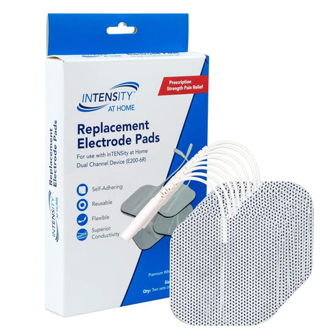 Roscoe Medical TENS Unit Electrode Pads, Premium Replacement Pads, 2" x 2", 8 Count, Reusable