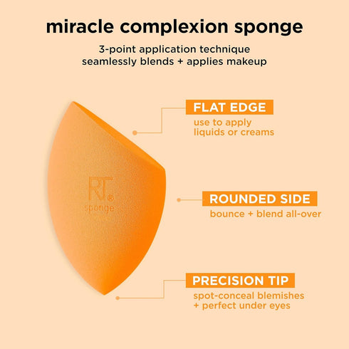 Real Techniques Miracle Complexion Sponge + Concealer Sponge Duo, Makeup Blending Sponges, 2 Count