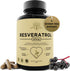 Resveratrol Supplement with Quercetin & Grape Seed | 850mg for Blood Pressure & Heart Health, 60 Capsules