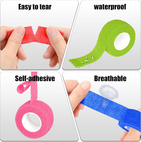Twavang 6 Pack 1 Inches Ankle(5 Self Adhesive Bandage Wrap Breathable Cohesive Bandage Elastic Tape for Pets, Athletic