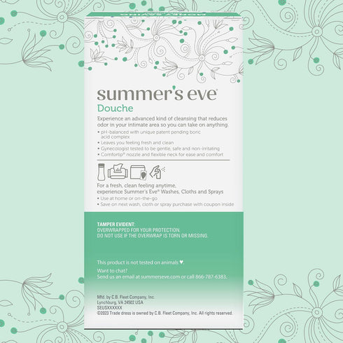 Summer's 2 4.5 oz Eve Feminine Douche, Complete Clean | Odor Reduction | Boric Acid Complex | Units | Each