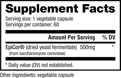 NutraBio – Epicor Multi Vitamin – Prebiotic – Antioxidant Support – Independent Lab Tested - 500mg – 60 Vegetable Caps