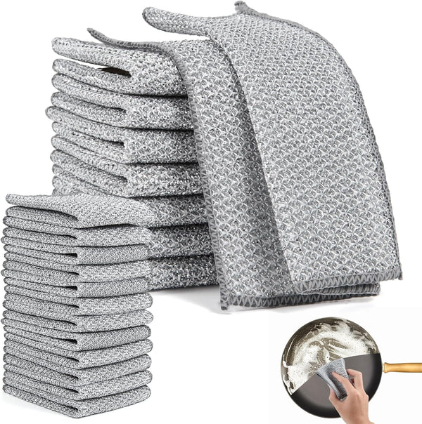 20 PCS Wire Dishcloth - Multipurpose Wire Dishwashing Rags for Wet and Dry Kitchen Cleaning