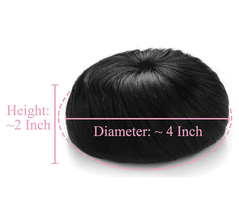 Onedor Chignon Donut Bun Wig Hairpiece, Synthetic Fiber Hair Extension, 6# Medium Chestnut Brown