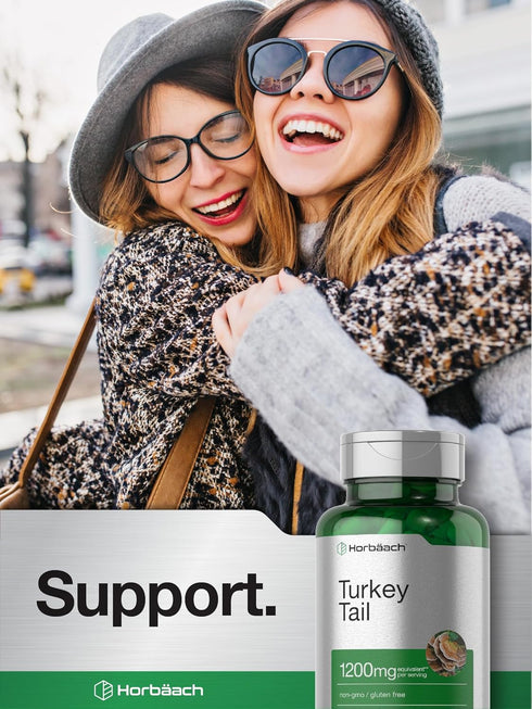 Horbaach Turkey Tail Mushroom Capsules, 1200mg, 120 Count, Non-GMO and Gluten Free Extract