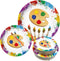 Oojami 100 Count Paper Plates - 50-9" Dinner and 50-7" Dessert Plates with Artist Theme