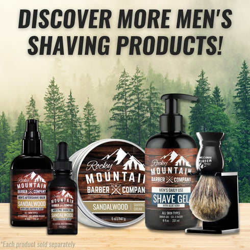 Shaving Cream for Men with Sandalwood Essential Oil, Thick Lather for Traditional and Cartridge Shaving