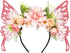 MOSTORY Flower Crown with Butterfly Fairy Wings Headband, Elf Woodland Hairband for Renaissance Cosplay Halloween
