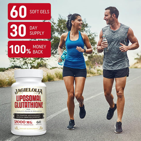 Liposomal Glutathione 2000 mg - Active L-Glutathione with L-Serine, L-Glycine & Sulforaphane, 120 Softgels