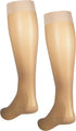 NuVein Sheer Compression Stockings - 15-20 mmHg Support, Women's Medium Denier Nylons, Knee High, Beige, Large
