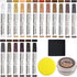 Furniture Repair Kit with 18 Colors Wood Repair Markers Set, Wood Polish Wax, Pens for Scratches, Stains, Tables,