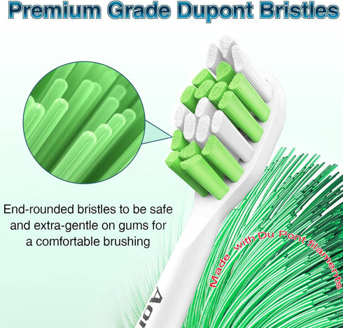 Aoremon Replacement Heads for Philips Sonicare Toothbrush, Compatible with Philips Sonicare W HX6062/65, White Pack of