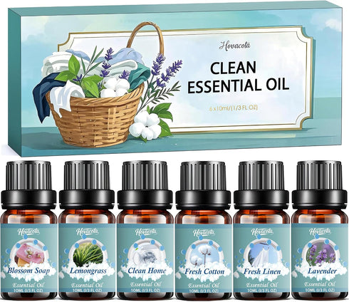 Hovacota Laundry Essential Oils Set, Diffusers Oils for Home, Clean Fragrance Scents Blends