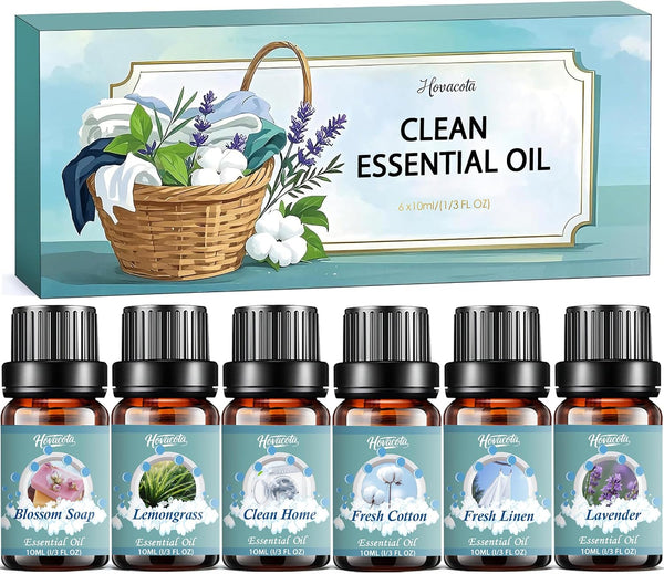 Hovacota Laundry Essential Oils Set, Diffusers Oils for Home, Clean Fragrance Scents Blends