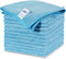 MR.SIGA Microfiber Cleaning Cloths, All-Purpose Surface Towels, Pack of 12, Sky Blue, Size 32 x 32 cm
