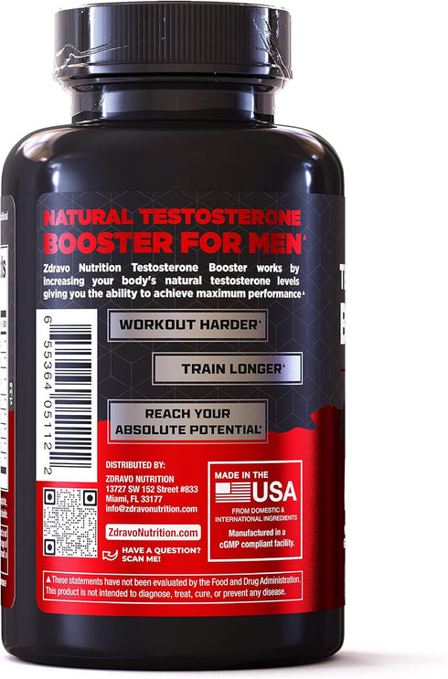Testosterone Booster Supplement for Men | Workout Pills for Muscle Growth, Libido, Stamina, Strength