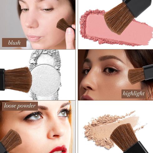 30Pcs Disposable Makeup Brushes, Mini Cosmetic Brush, Small Blush Brushes for Loose Powder Foundation Applicator
