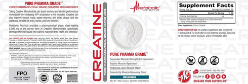 Metabolic Nutrition Creatine Powder, 100 Grams