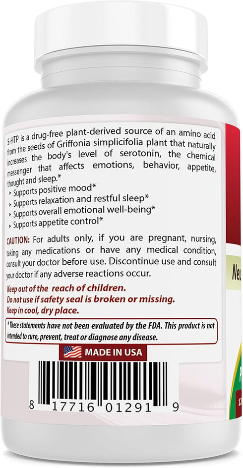 Best Naturals 5-HTP 50 mg Capsules, 120 Count, Supports Relaxation & Restful Sleep