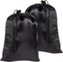 Satin Bags with Drawstring for Lingerie, Jewelry, Gifts, Party Favors, 12 Pack (7 x 9 inch, Black)